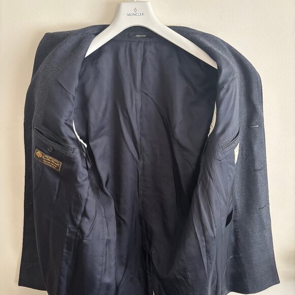 $850 Club Monaco x Loro Piana Blue Wool Dream Tweed Overcoat/ Car Coat - 40 - Picture 6 of 13